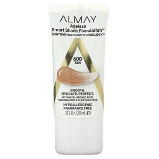 Almay, Base de maquillaje Ageless Smart Shade, 600 Tan, 30 ml (1 oz. líq.)