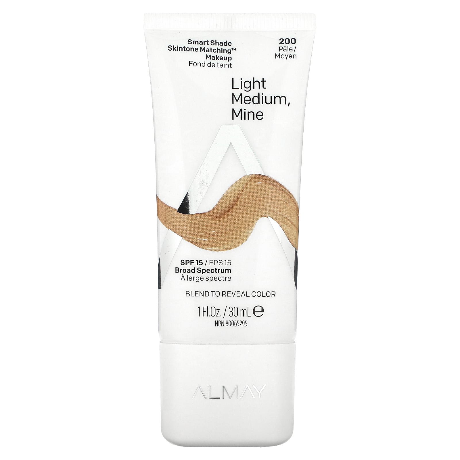 Smart Shade, Skintone Matching Makeup, SPF 15, 200 Light Medium