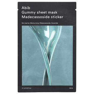 Abib, 구미젤리 뷰티 시트 마스크, 마데카소사이드 스티커, 시트 마스크 1개, 27ml(0.91fl oz)