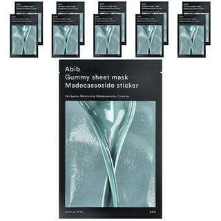 Abib, Gummy Beauty Sheet Mask, Madecassoside Sticker, 10 Sheets, 0.91 fl oz (27 ml) Each