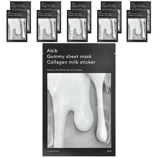 Abib, Gummy Beauty Sheet Mask, Collagen Milk Sticker, 10 Sheets, 0.91 fl oz (27 ml) Each