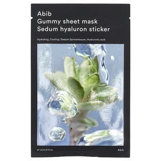 Abib, Masque de beauté en tissu sous forme de gomme, Masque au sedum et à l'acide hyaluronique, 27 ml