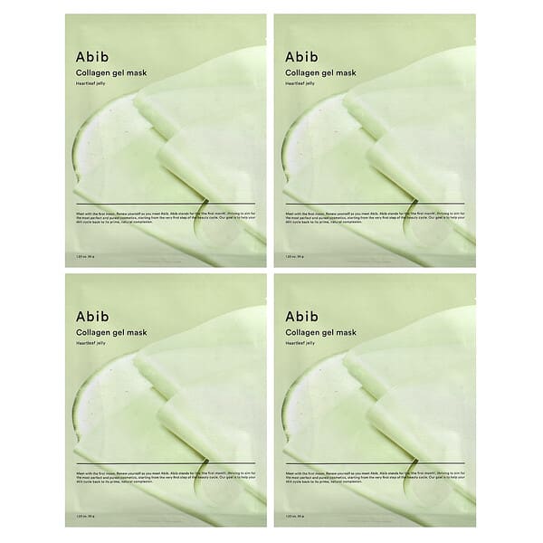 Abib, 콜라겐 젤 뷰티 마스크, 하트리프 젤리, 4매, 각 35g(1.23oz)