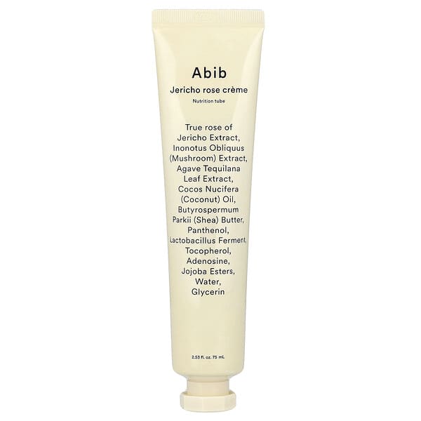 Abib, 제리코 로즈 크림, 영양 튜브, 75ml(2.53fl oz)
