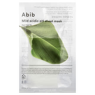 Abib, Mild Acidic pH Beauty Sheet Mask, Heartleaf Fit, 1 Sheet Mask, 1.01 fl oz (30 ml)