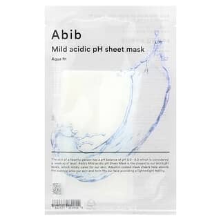 Abib, 순한 산성 pH 뷰티 시트 마스크, 아쿠아 핏, 시트 마스크 1개, 30ml(1.01fl oz)