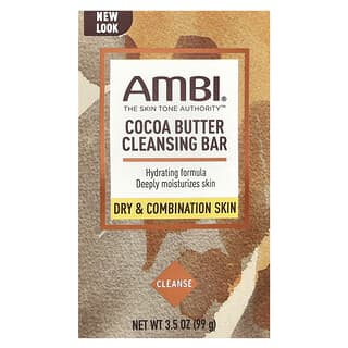 AMBI, Barra de jabón de limpieza con manteca de cacao, 99 g (3,5 oz)