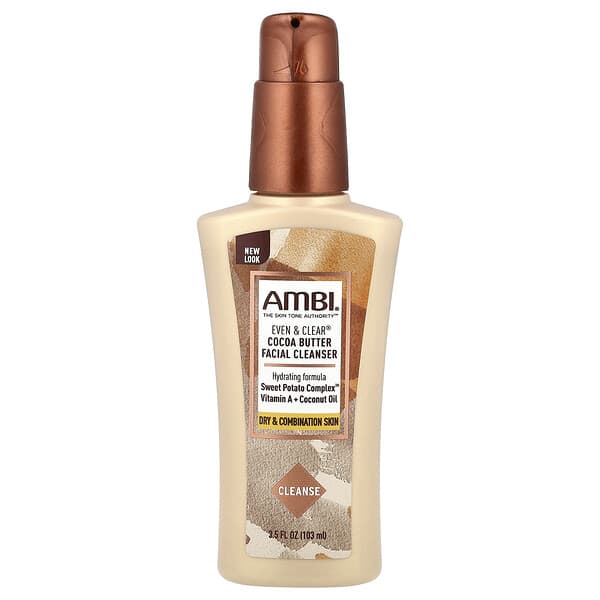 AMBI, Even & Clear®, 코코아버터 페이셜 클렌저, 향료 무함유, 103ml(3.5fl oz)