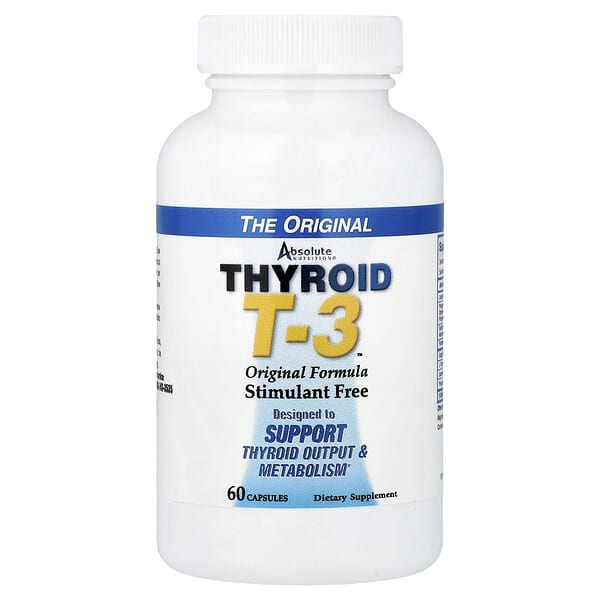 Absolute Nutrition, Thyroid T-3™, Formule originale, 60 capsules