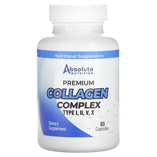 Absolute Nutrition, Complexe de collagène premium, Types I, II, V, X, 60 capsules