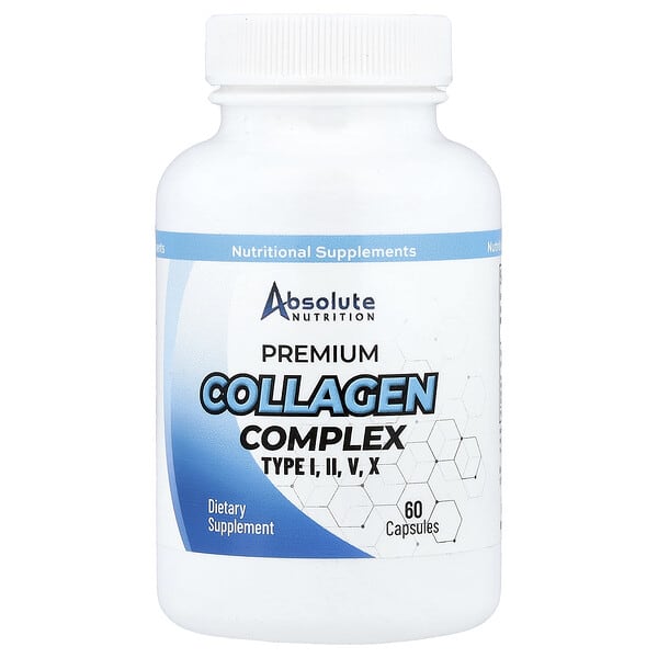 Absolute Nutrition, Premium Collagen Complex, Type I, II, V, X, 60 Capsules
