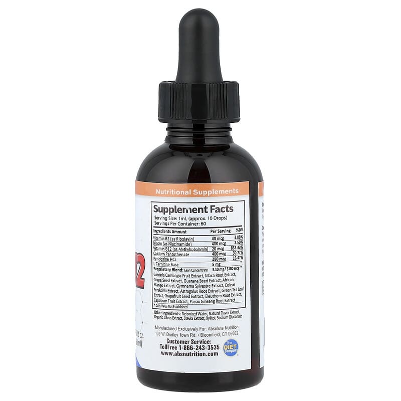 proprietary blend l-carnitine african mango vitamin b-12 African Mango B12 Drops, 2 fl oz (60 ml)