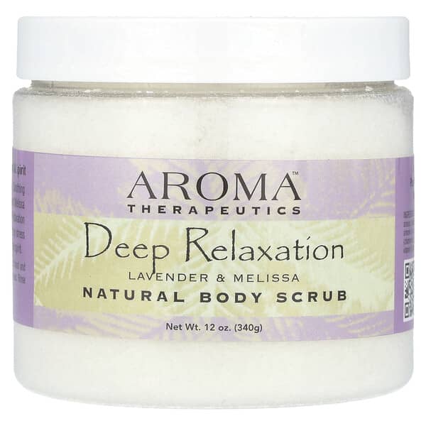 Abra Therapeutics, 천연 바디 스크럽, 깊은 이완, 라벤더 및 레몬밤, 340g(12oz)