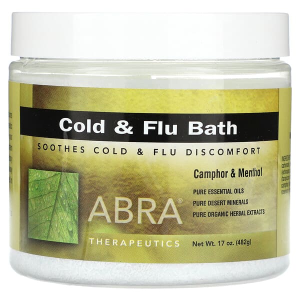 Abra Therapeutics, Cold and Flu Bath, Camphor & Menthol, 17 oz (482 g)