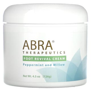 Abra Therapeutics, Crema revitalizante para los pies, Menta y sauce`` 126 g (4,5 oz)