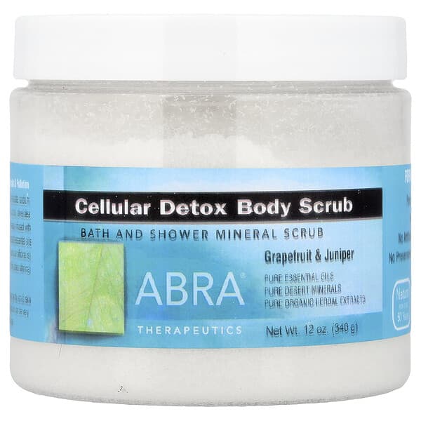 Abra Therapeutics, 셀룰러 디톡스 바디 스크럽, 자몽 및 주니퍼 함유, 340g(12oz)