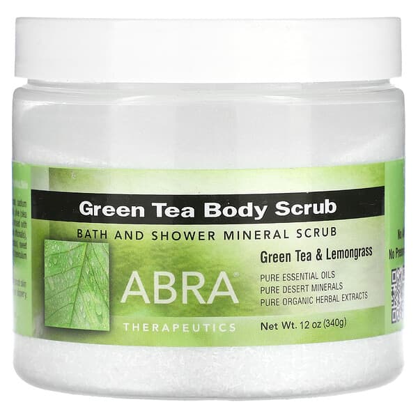 Abra Therapeutics, グリーンティー ボディースクラブ グリーンティー & レモングラス 10 oz (283 g)