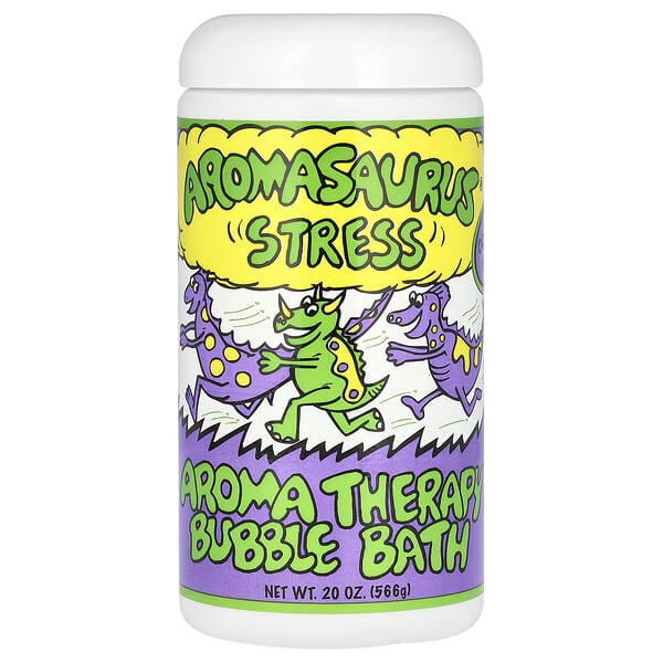 Abra Therapeutics, Aromasaurus Stress, Baño de burbujas con aromaterapia para niños, 566 g (20 oz)