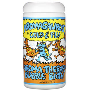 Abra Therapeutics, Aromasaurus Resfrío y gripe, Baño de burbujas de aroma terapia, 16 oz (453 g)