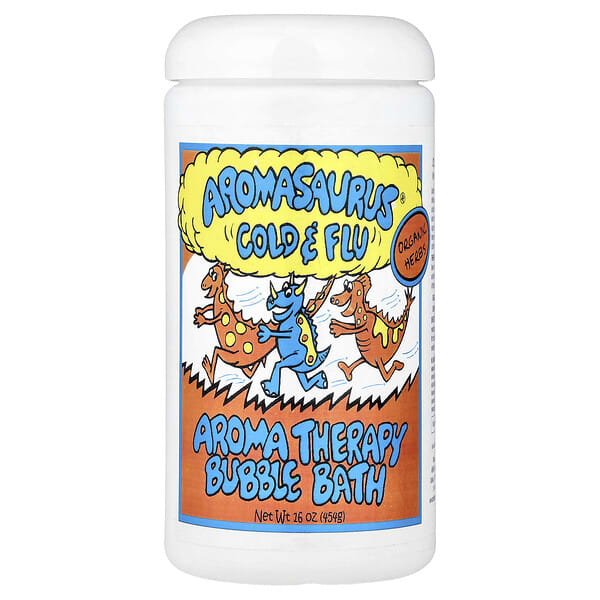 Abra Therapeutics, Aromasaurus® Cold & Flu, Aroma Therapy Bubble Bath For Children, 454 g (16 oz)