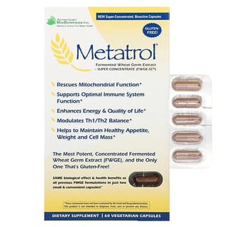 American Biosciences, Metatrol®, Fermented Wheat Germ Extract, 60 Vegetarian Capsules