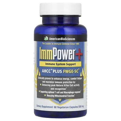 American Biosciences, ImmPower®+, AHCC® + FWGE-SC®, 60 Vegetarian Capsules
