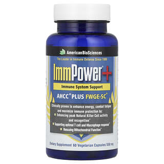 American Biosciences, ImmPower®+, AHCC® Plus FWGE-SC®, 60 вегетаріанських капсул