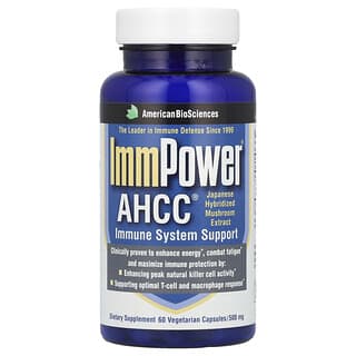 أميريكن بيوساينسز‏, ImmPower® AHCC®, 500 mg, 60 Vegetarian Capsules (250 mg Per Capsule)