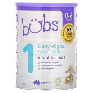 Aussie Bubs, Легкоусваиваемая смесь для грудных детей из козьего молока, 0–6 месяцев, 800 г