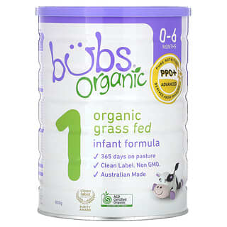 Aussie Bubs, Organic Grass Fed Infant Formula, 0-6 Months, 800 g