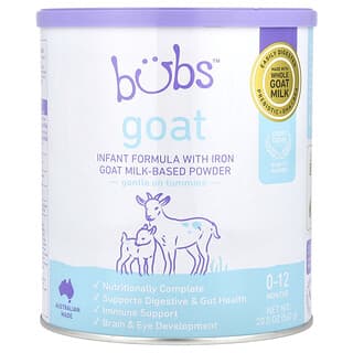 Aussie Bubs, Goat, Formule pour nourrissons avec du fer à base de lait de chèvre en poudre, 0-12 mois, 567 g