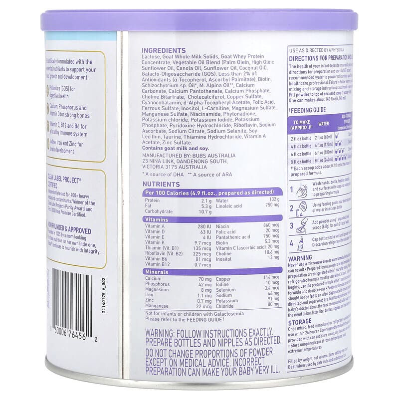 Aussie Bubs, Goat Infant Formula, 20 oz (567 g) | iHerb