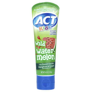 Act, Kids, Fluorid-Zahnpasta gegen Karies, wilde Wassermelone, 130 g (4,6 oz.)