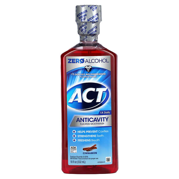 Act, 虫歯予防のフッ素配合マウスウォッシュ、シナモン、532 ml（18 fl oz）