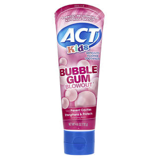 Act, Niños, Pasta dental anticaries con fluoruro, Bubble Gum Blowout (sabor goma de mascar), 130 g (4,6 oz)