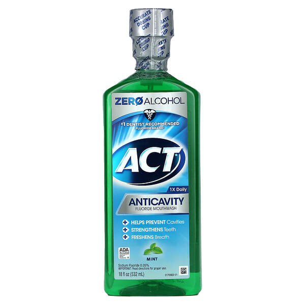 Act, 防蛀含氟漱口水，無乙醇，薄荷味，18 液量盎司（532 毫升）