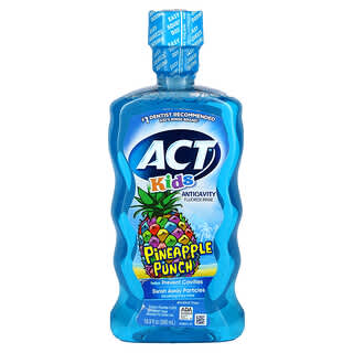 Act, Crianças, Enxágue com Fluoreto Anticavity, Sem Álcool, Ponche de Abacaxi, 500 ml (16,9 fl oz)