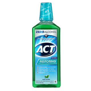 Act, Restoring Anticavity Fluoride Mouthwash, Alcohol Free, Mint Burst, 18 fl oz (532 ml)