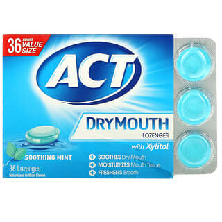 Act, Dry Mouth Lozenges with Xylitol, Soothing Mint, 36 Lozenges