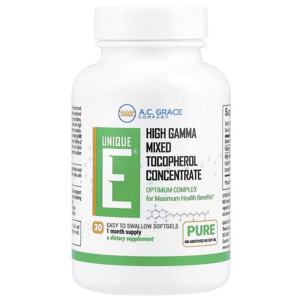Unique E®, High Gamma Mixed Tocopherol Concentrate, 30 Softgels