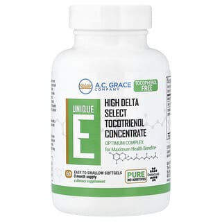 A.C. Grace Company, Unique E, токотриенол, 125 мг, 60 капсул, которые легко глотать