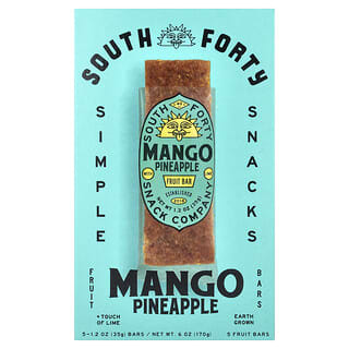 South Forty Snack Company, Frugtbarer, Mango Ananas + et strejf af Lime, 5 barer, 35 g pr. stk.