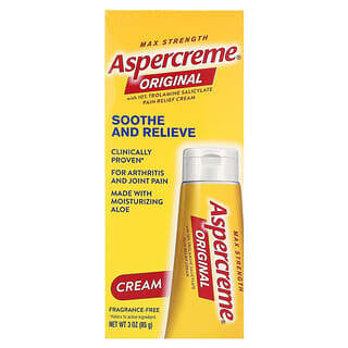 Aspercreme, Crème originale, Efficacité maximale, Sans parfum, 85 g