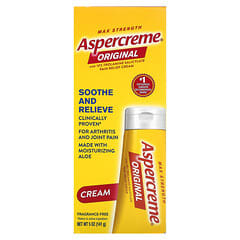Aspercreme‏, كريم تخفيف الآلام الأصلي مع 10٪ من الترولامين والساليسيلات ، بالقوة القصوى ، خالٍ من العطور ، 5 أونصات (141 جم)