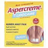 Aspercreme, Pain Relief Patch with 4% Lidocaine, Max Strength, Fragrance-Free, 5 Patches