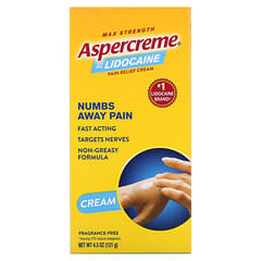 Aspercreme‏, كريم تسكين الآلام مع 4٪ ليدوكايين ، بالقوة القصوى ، خالٍ من العطور ، 4.3 أونصة (121 جم)