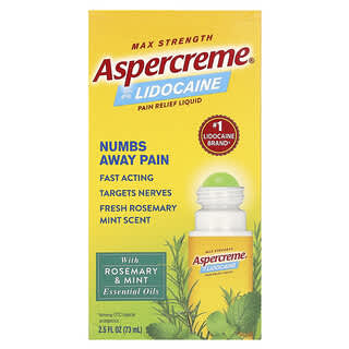 Aspercreme, Pain Relief Liquid with 4% Lidocaine, Max Strength, 2.5 fl oz (73 ml)