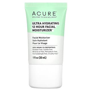 Acure, Ultrahidratante, Humectante facial de 12 horas, 30 ml (1 oz. Líq.)