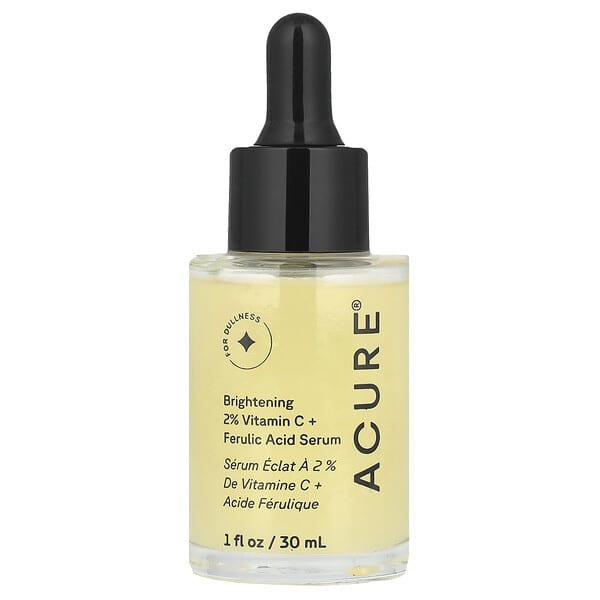 ACURE, 提亮維生素 C 和阿魏酸無油精華素，1 液量盎司（30 毫升）