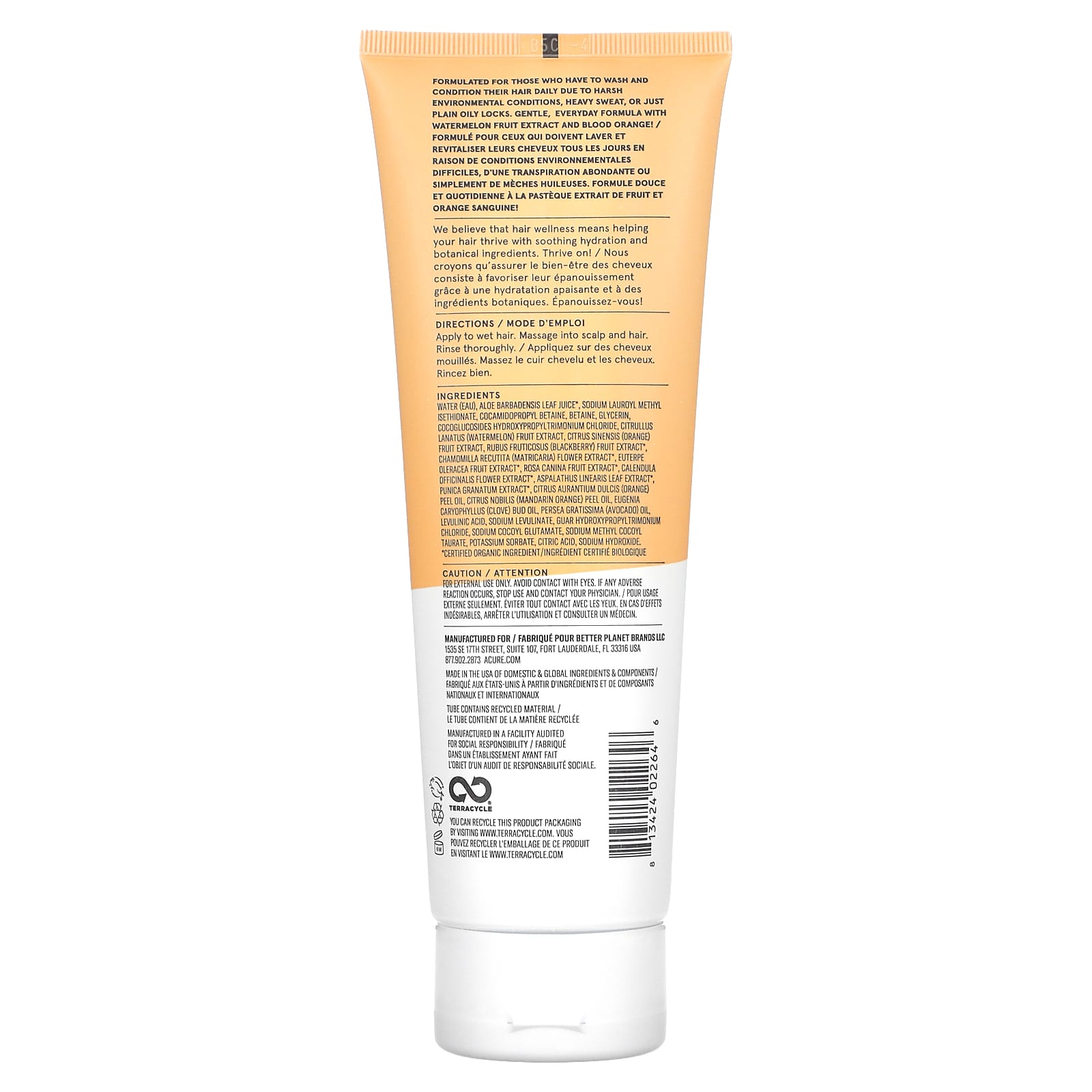 ACURE, Daily Workout Watermelon & Blood Orange Shampoo, 8 fl oz (236 ml)